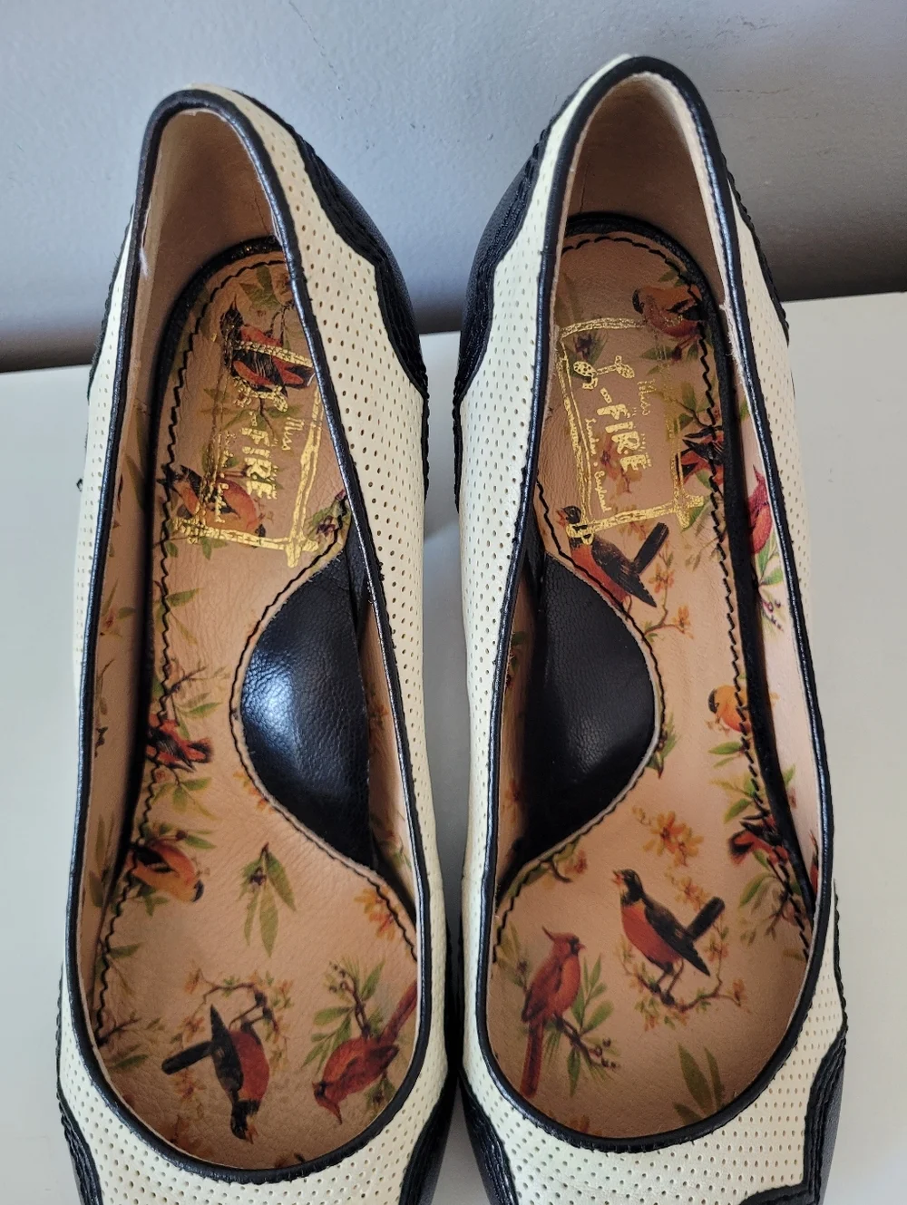 Miss L Fire Perforated Leather Heels, VGUC, Size 39